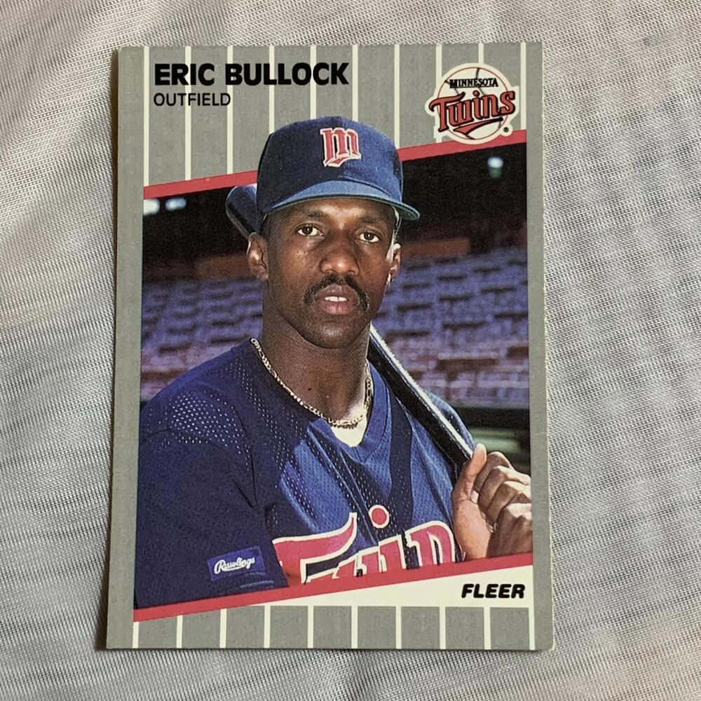 1989‎ Fleer Eric Bullock Minnesota Twins Baseball Card